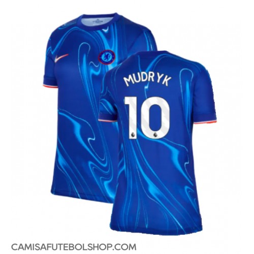 Camisa de time de futebol Chelsea Mykhailo Mudryk #10 Replicas 1º Equipamento Feminina 2024-25 Manga Curta